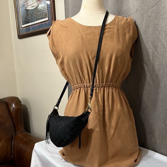 Coach Y2K Coach Black on Black Signature C Jacquard Baguette Mini Crossbody Bag - Picture 9 of 12